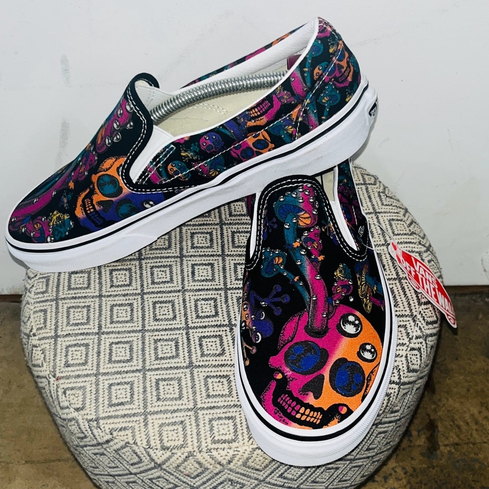 Vans Trippy Drip Black Multi Slip-O Colorful Slip-On Shoes UNISEX - Picture 2 of 7